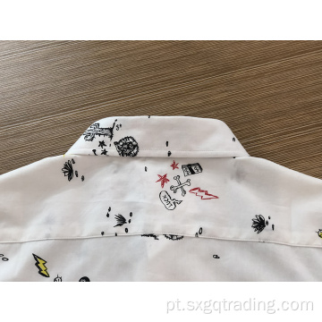 Adorável camisa infantil 100% algodão de manga curta